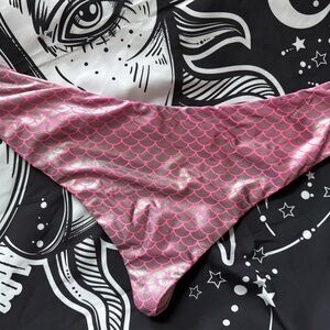 Retired print Curvy Beach Swim Pink Metallic Mermaid Scale Cheeky Bikini Bottom